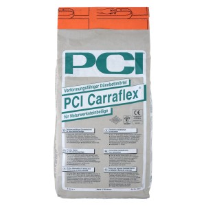 PCI Carraflex Dünnbettmörtel Weiss 5 kg Sack für Natursteinbeläge, innen & aussen.