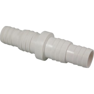 Raccord de tuyau universel blanc Summer Fun avec 2 colliers pour tuyau de piscine.