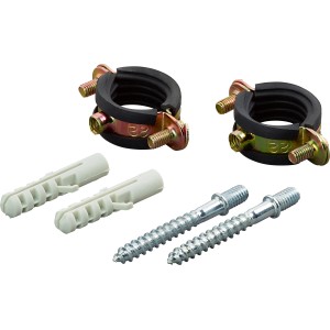 Set di fascette per tubi fonoisolanti, 2 pezzi, per tubi Ø 25-30mm, incl. viti e tasselli.