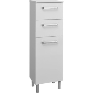 Meuble haut de salle de bain Pelipal Quickset 312, blanc brillant, 30 cm de large avec 3 tiroirs et pieds.