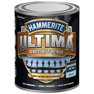 Dose Hammerite Ultima Metallschutzlack, glänzend, Anthrazitgrau, 750ml.