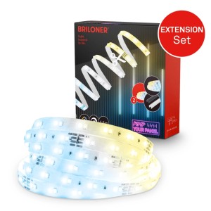Briloner LED Strip Set di estensione per pannelli, dimmerabile, CCT, 2,6 m, bianco.