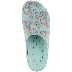 Zoccoli da donna Blackfox Lily blu taglia 36 con motivo floreale, ideali per giardino e tempo libero.