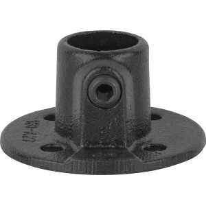 Piastra di base rotonda nero opaco per tubo d'acciaio (Ø 2,7 cm) per costruzione mobili.