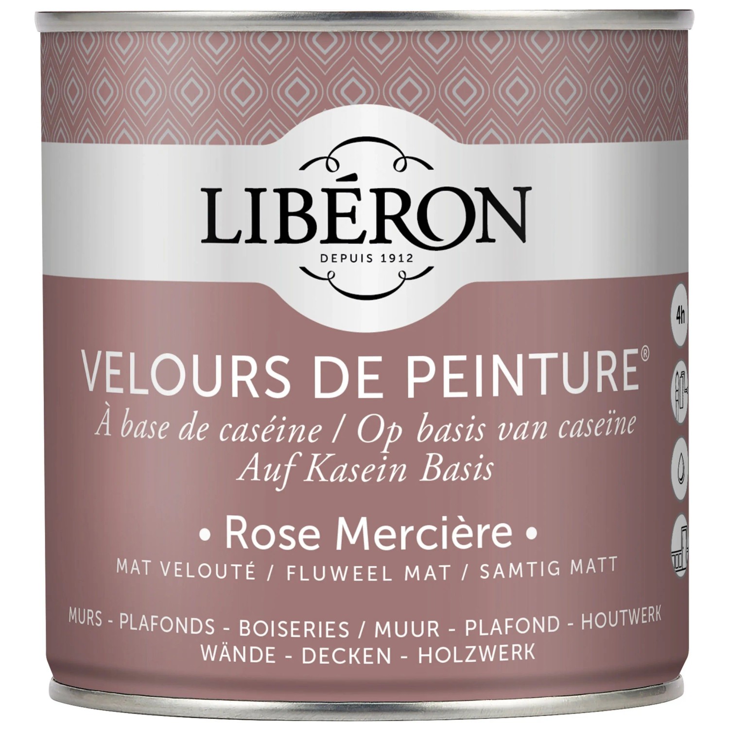 Libéron Peinture murale Velours de Peinture Rose Mercière 0,5 l