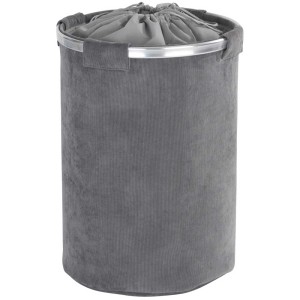 Cesto portabiancheria grigio Wenko Cordoba (68 l) in poliestere con telaio in alluminio.