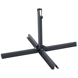 Base de parasol Vicchio de Beliani, base croisée en acier noir pour parasols de jardin.