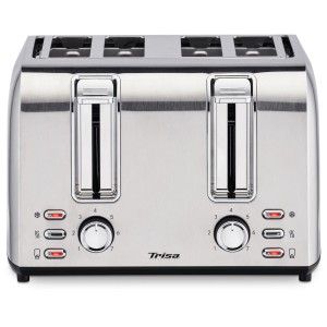 Trisa Tostapane Toast 4 All per 4 fette in acciaio inox con livelli di doratura.