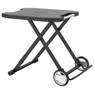 Cozze Klapptisch aus Metall, schwarz, 104,5x62,5 cm, für Outdoorküchen, mit Rädern für einfachen Transport.