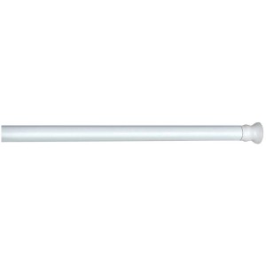 Barre de douche télescopique Wenko blanche extra forte, extensible de 110 à 185 cm.