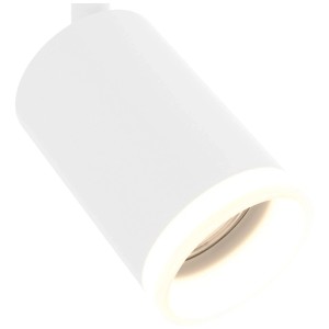 Gros plan sur un spot LED blanc de la barre de spots Eglo Melitello-Z.