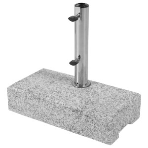 Base per balcone Derby in granito, 25 kg, con supporto per ombrellone argentato.