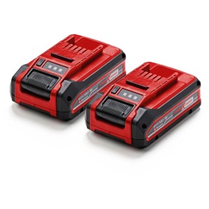 Einhell Akku-Twinpack, 2 batteries lithium-ion 18 V / 3 Ah, rouge et noir. Pour outils électriques.