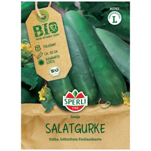 Sperli Semences de concombre bio Sonja F1 pour 25 plantes, concombre de plein air, sans amertume et robuste.