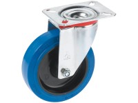 Doerner + Helmer Lenkrolle Vollgummi Blau Ø 10,5 cm / Höhe 12,8 cm