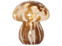 Star Trading LED-Glas-Dekoration Funghi Braun 15 x 13 x 13 cm