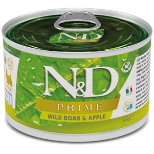 N&D Hunde-Nassfutter Wildschwein & Apfel für kleine, ausgewachsene Hunde, 140g Dose.