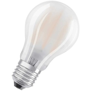 Osram LED-Lampe E27, Glühlampenform, Filament, matt, kaltweiß, 60W, 806lm, dimmbar.