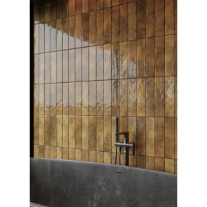 Eurostone Carrelage mural Santorin grès cérame Cotto brillant 7,5 x 30 cm