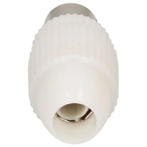 Prise d'antenne Schwaiger blanche pour connexions de câble coaxial.
