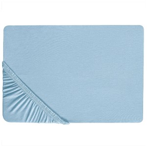 Lenzuolo con angoli Beliani Hofuf in cotone azzurro, 180x200 cm.