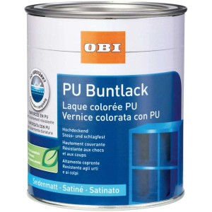 OBI PU-Buntlack seidenmatt Schiefergrau, 375ml Dose. Buntlack für Innen & Außen.