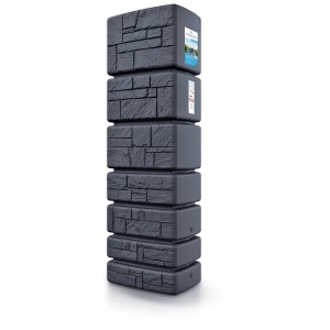 Arves Regentonne Tower Stone, 350 l, con rubinetto argento. Elegante soluzione per la raccolta dell'acqua piovana.