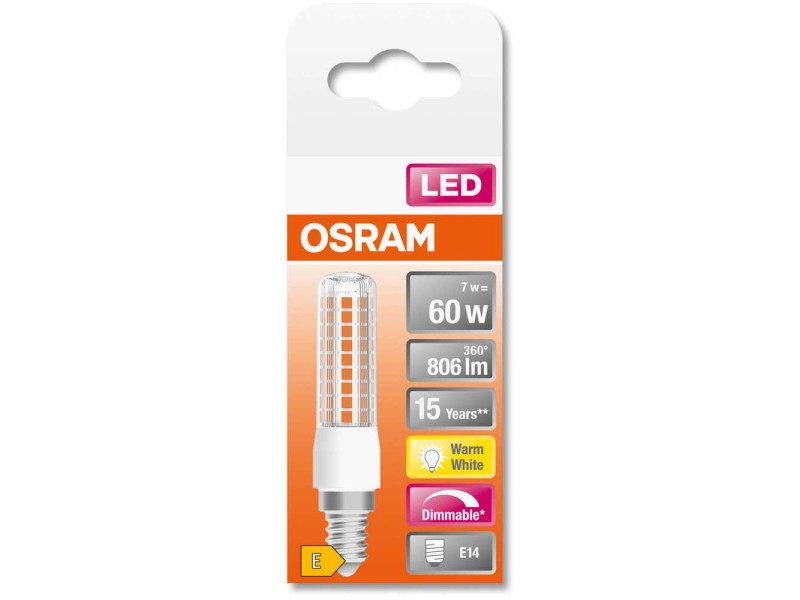 Osram Lampadina speciale LED T-Slim E14 Bianco caldo dimmerabile 7 W / 806  lm