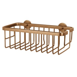 Panier de douche Tesa Moon, bronze, 26,2x13x8,8cm, pour montage mural sans perçage. Étagère de douche pratique.