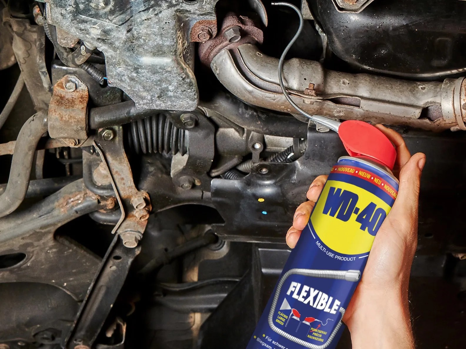 WD-40 Lubrificante Multiuso Con Tubo Flessibile Smart Straw, 400ml - Sblocca, Lubrifica, Pulisce