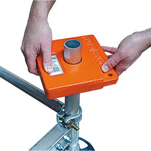 Peso di zavorra Krause Climtec 10 kg arancione per una maggiore stabilità dell'impalcatura.