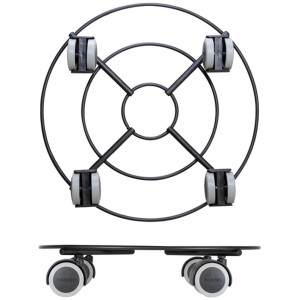 Wagner Rotelle per piante Draht GH 0944, Ø 30 cm, nero opaco, con doppie ruote.