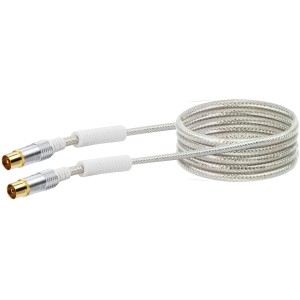 Câble d'antenne Schwaiger, 110 dB, 1,5 m, câble coaxial avec contacts dorés.