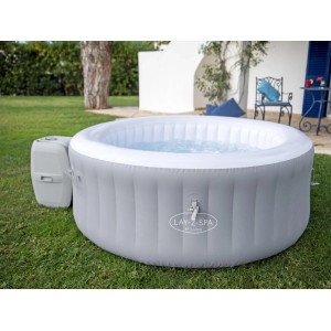 Spa gonflable Bestway Lay-Z-Spa St. Lucia AirJet, rond, Ø 170 cm, dans le jardin.