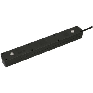 Multiprise noire Max Hauri Safety Line avec 5x T13 et 2x ports USB A/C.