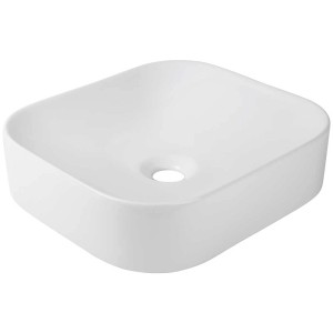 Vasque à poser ovale blanche Cuando, 45 cm, en céramique pour salles de bains modernes.