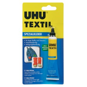 UHU Textil Colle de réparation textile 20g : Colle spéciale pour tissus, lavable et nettoyable à sec.