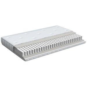 Matelas Beliani Duo II 160x200 cm, blanc, coupe avec ressorts ensachés.
