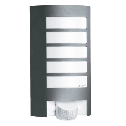 Aussenwandleuchte L 12 Anthrazit E27 mit 180° Bewegungsmelder