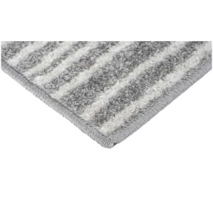 Andiamo Teppich Bolonia, 60x110 cm, grau mit Streifenmuster. Moderner Webteppich für Wohnräume.