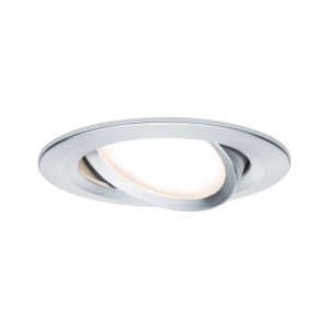 Faretto da incasso LED Paulmann Slim Coin, orientabile, alluminio, luce bianca calda.