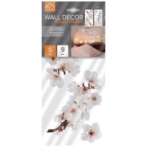 Crearreda Wandsticker Blüten, weiss-rosa, 9 Stück, Grösse S. Wandtattoos für Wohnraum.