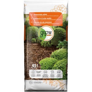 Sacco di corteccia di pino media GROW by OBI (15-25mm), 45l per pacciamatura e controllo erbacce.