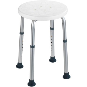 Wenko Tabouret de douche Secura, blanc, réglable en hauteur, pour plus de sécurité dans la salle de bain.