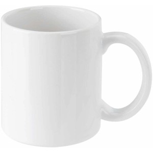 Mug en céramique blanche, 300 ml, idéal pour peindre et décorer.