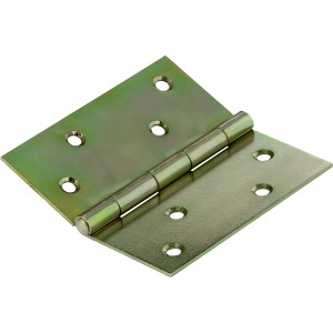 Cerniera squadrata zincata gialla, 100x100 mm, per collegamenti mobili.