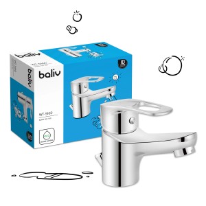 Miscelatore lavabo baliv WT-5160 cromato, monocomando per il bagno.