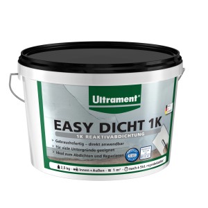 Secchio di sigillante reattivo Ultrament Easy Dicht 1K, pronto all'uso per interni ed esterni.