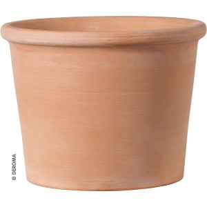 Vaso per piante Deroma Zylinder Bordato, 38 cm, terracotta, ideale per giardino e terrazzo.