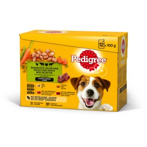 Pedigree Selezione Mista in Salsa cibo umido per cani, confezione da 12 x 100g.